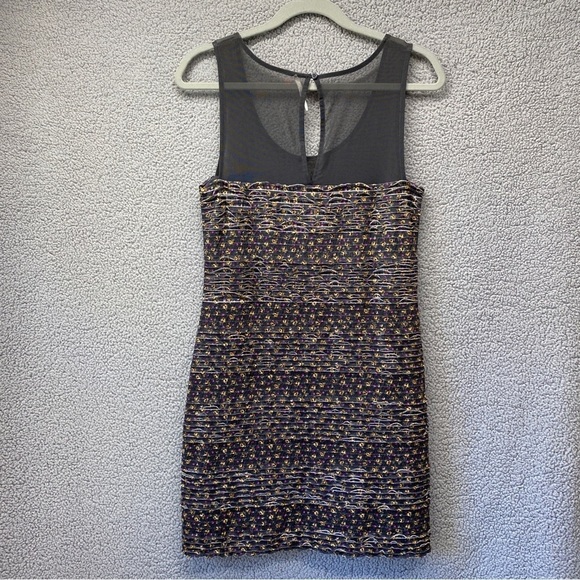 Free People Ditsy Floral Mesh Shimmy Bodycon Dress Sz M - Picture 6 of 10